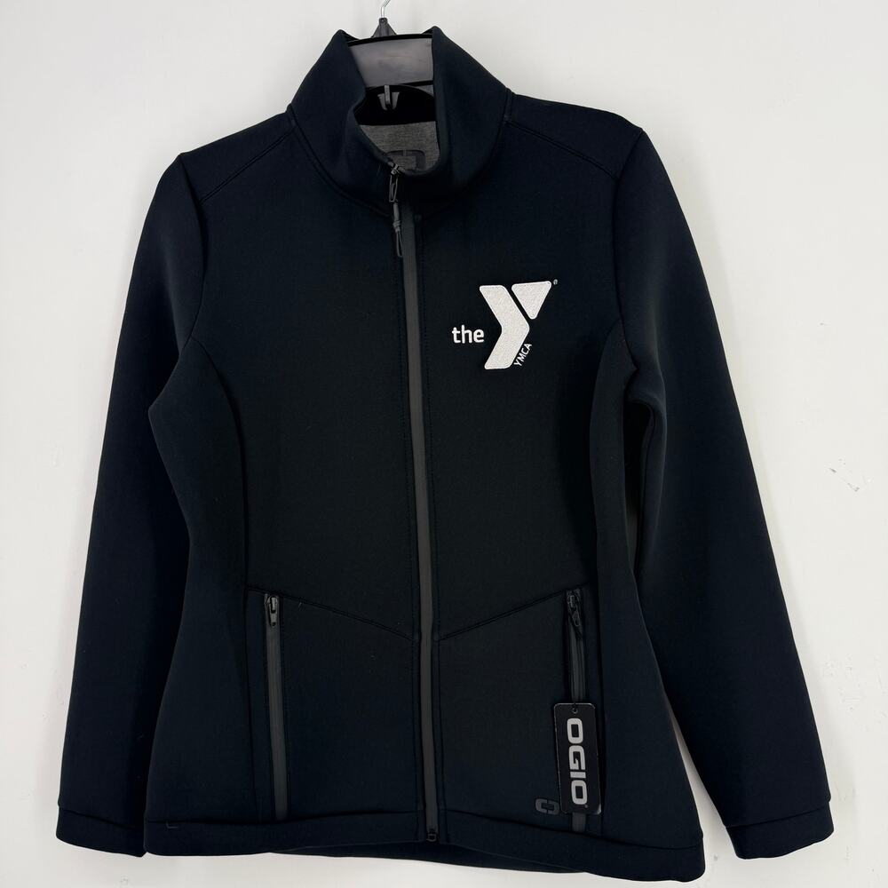 Ogio Axis Bonded YMCA The Y Womens Jacket Sz Medium Black White